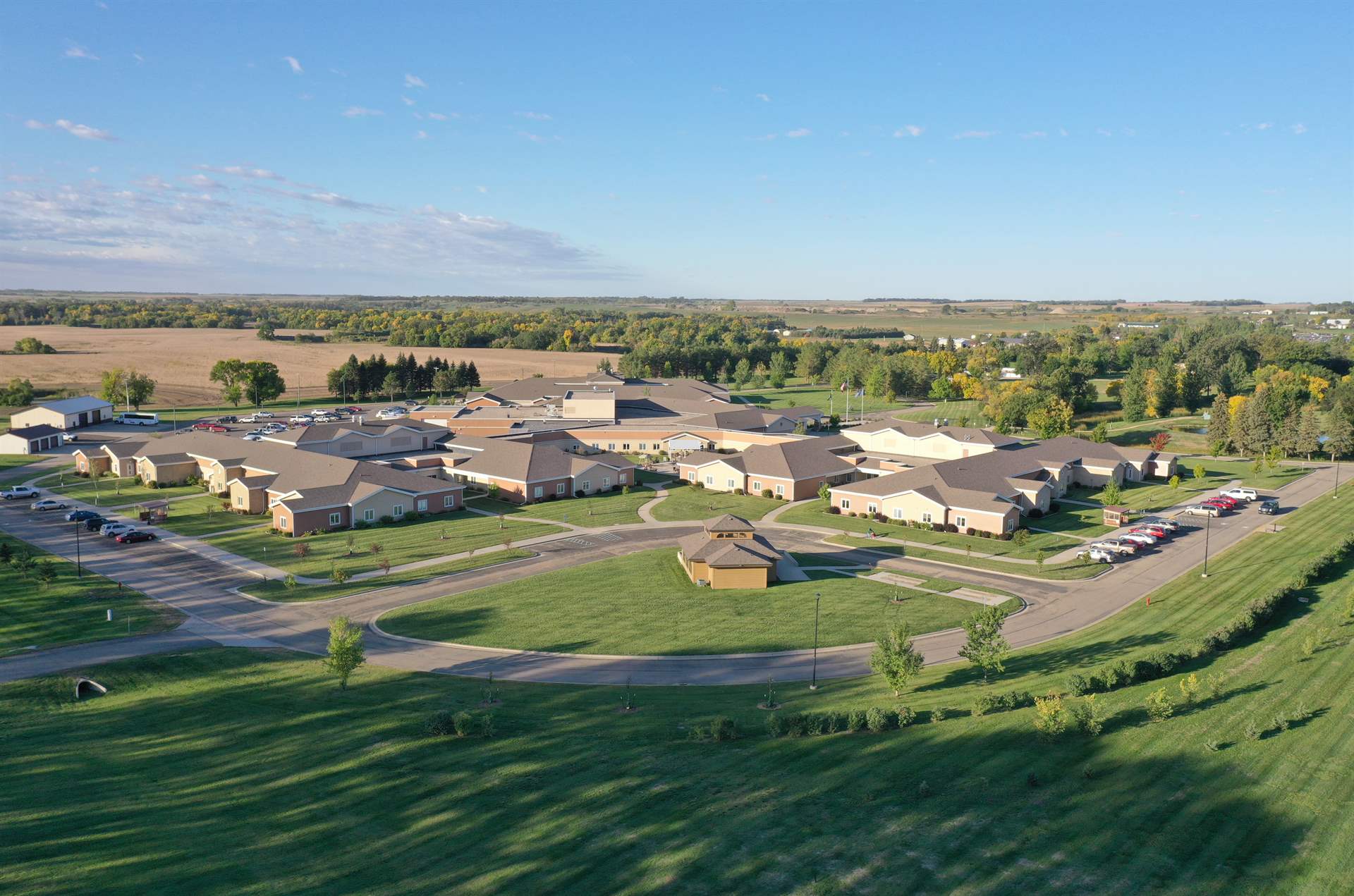 The back of the North Dakota Veterans Home campus.