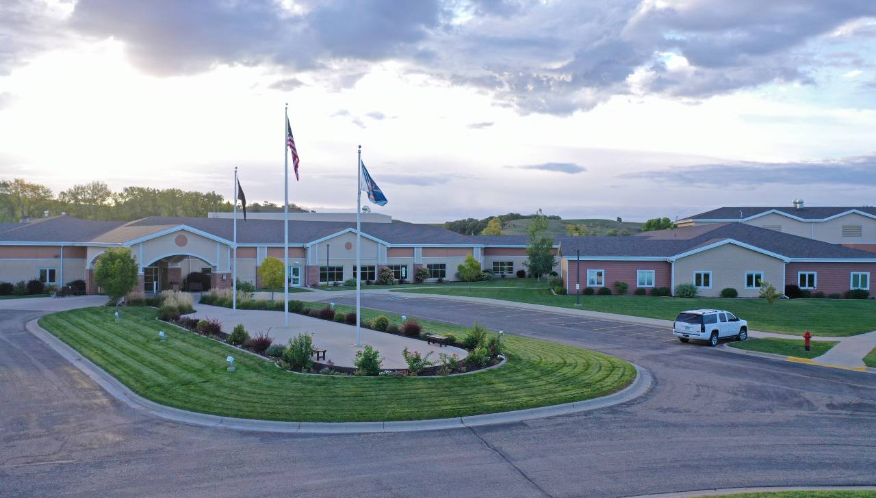 The front flags at the North Dakota Veterans Home