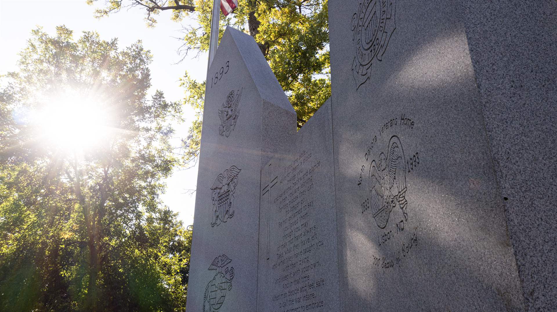 A memorial on the campus of the North Dakota Veterans Home.