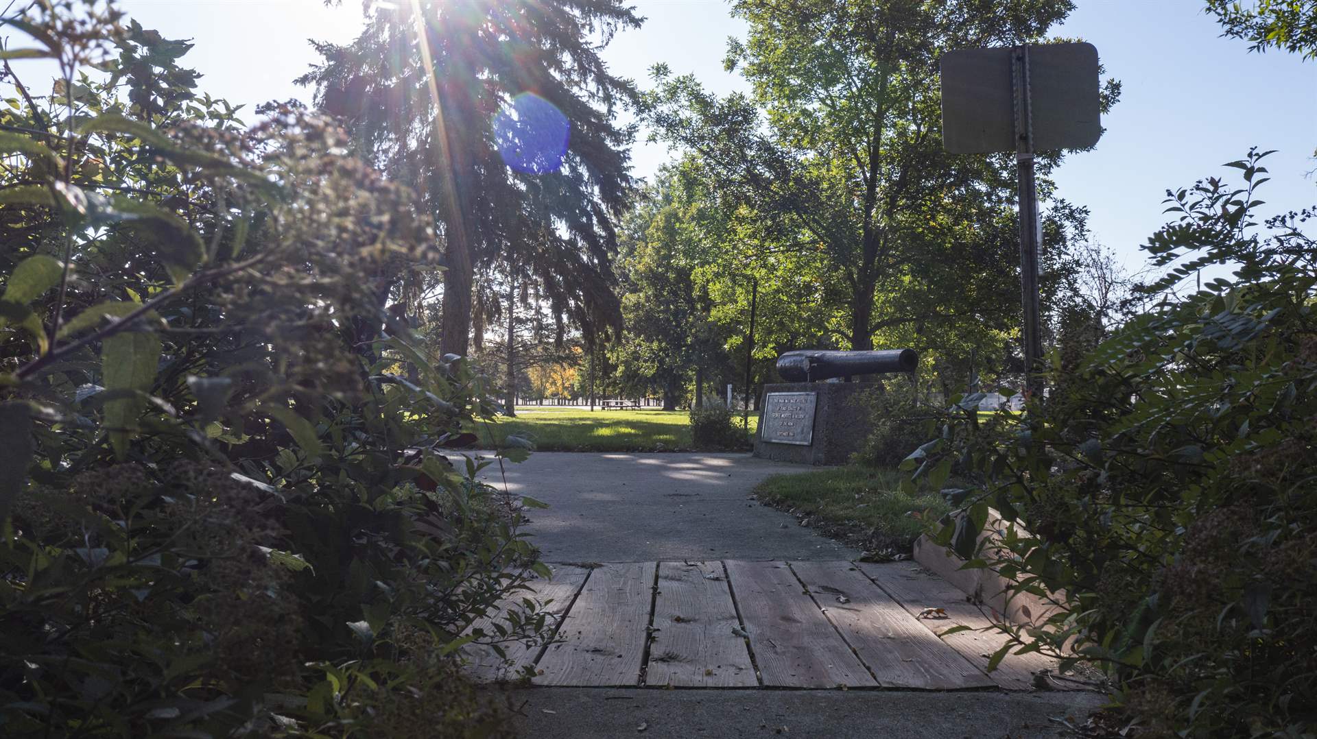 One of the walking paths on the campus of the North Dakota Veterans Home.